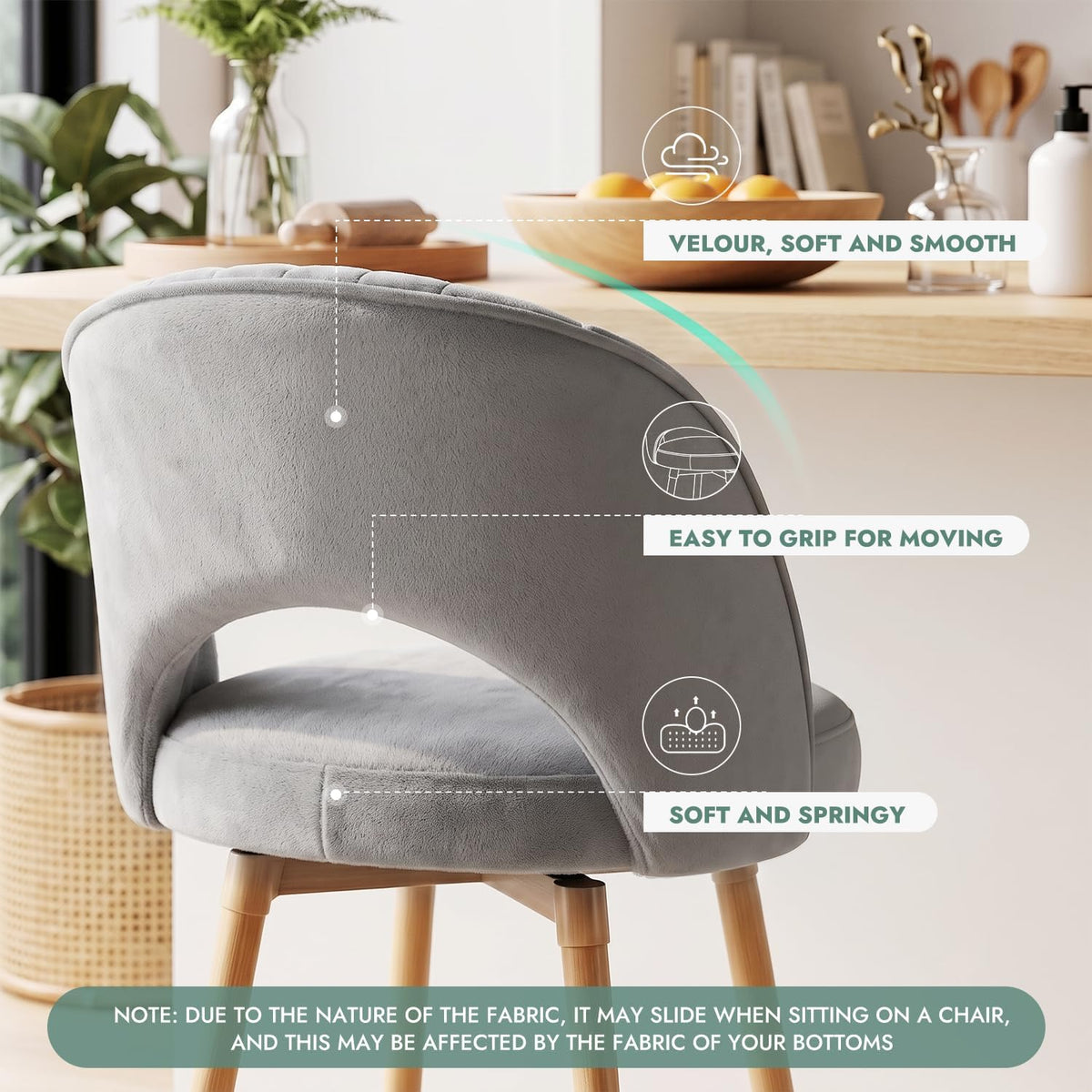 3‑Pack Gray Velvet Swivel Counter Bar Stools