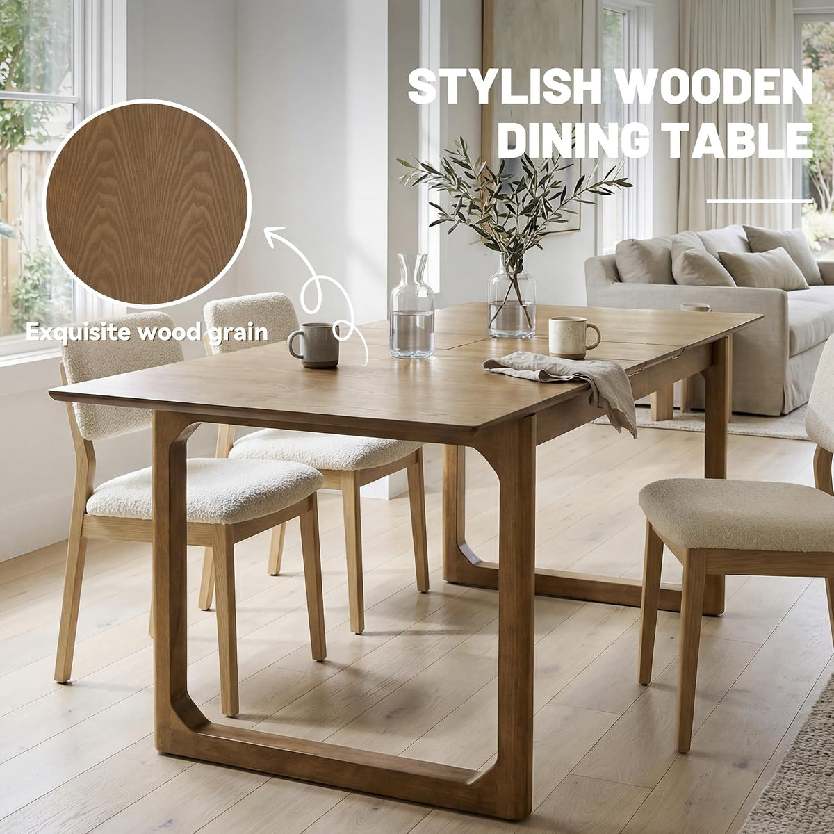 Walnut Farmhouse Extendable Dining Table