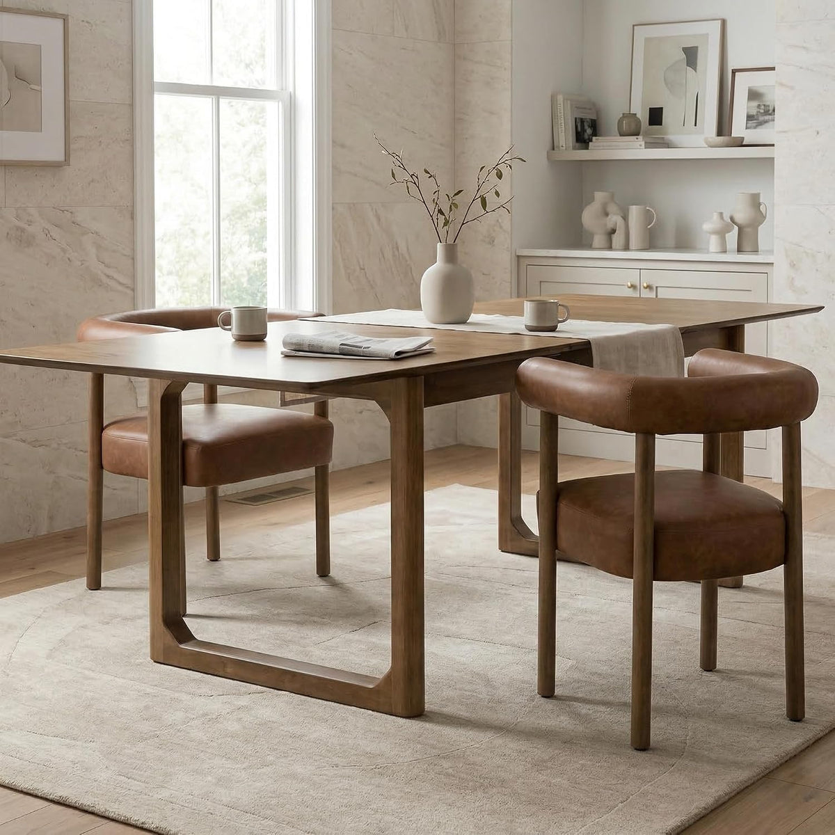 Walnut Farmhouse Extendable Dining Table